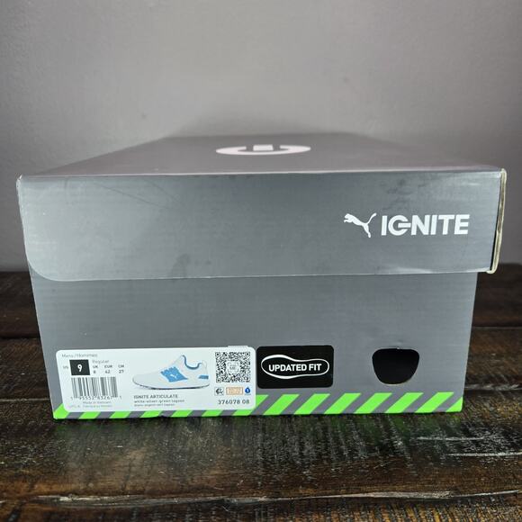 NEW Puma Ignite Articulate Mens Size 9 Waterproof Golf Shoes White Blue - Picture 12 of 13